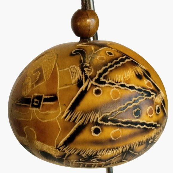 Bonaire Gourd Christmas Ornament  Pyrography Coastal Tropical Craft Folk Art - Picture 5 of 9